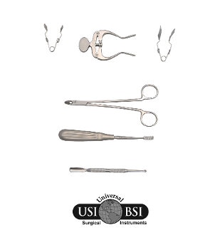 A set of surgical instruments is shown in this image.