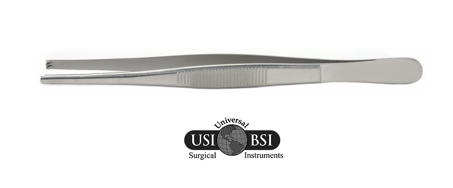 A Stainless Steel Thumb Forceps With Logo Copy