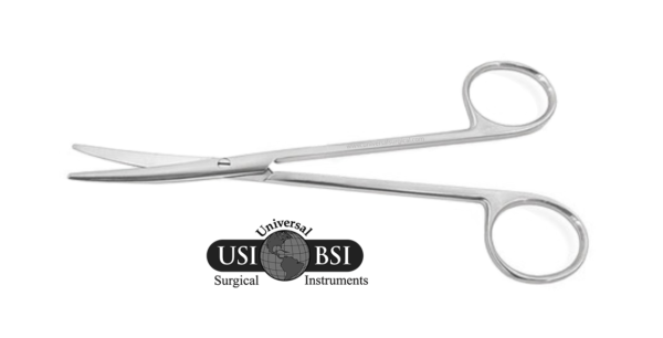 A pair of scissors with the logo for universal surgical instruments.