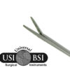 A pair of scissors is shown with the universal surgical instruments logo.