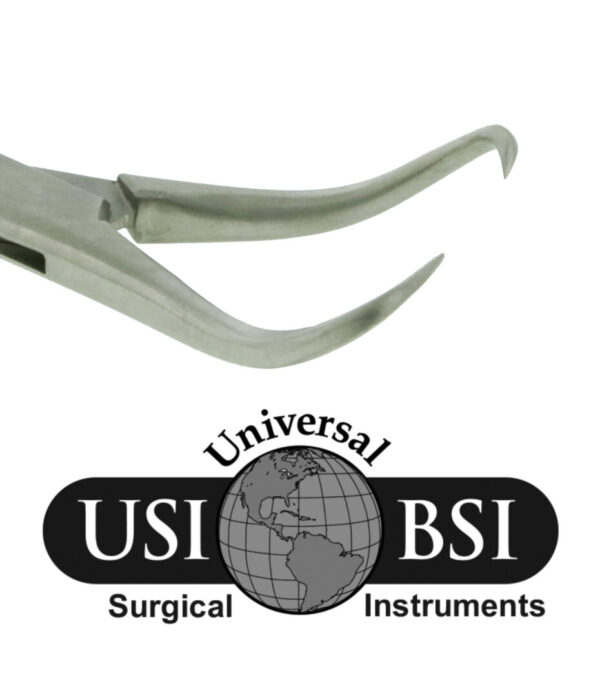 A pair of scissors with the logo for universal surgical instruments.