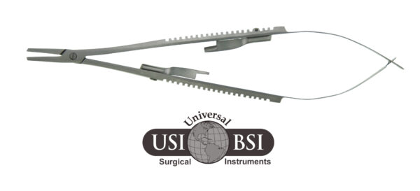 A pair of surgical instruments with the logo for universal surgical instruments.