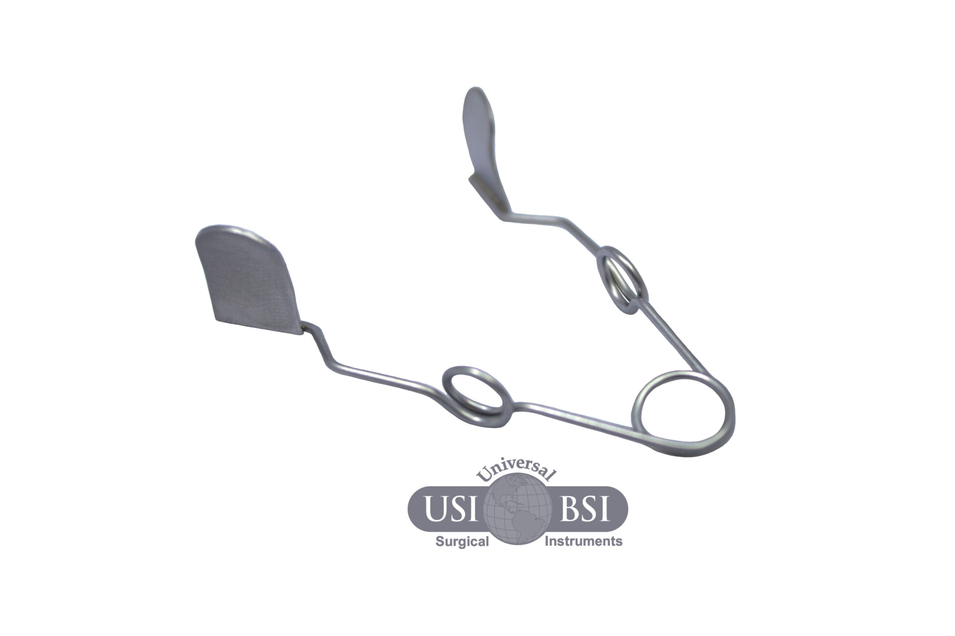 A pair of metal scissors with handles and one has a loop.