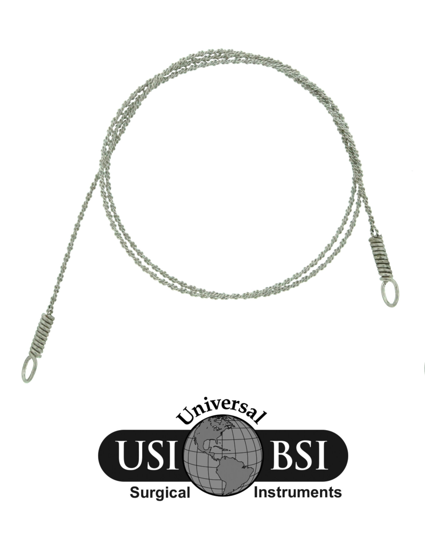A picture of the universal bsi logo and a pair of glasses cords.