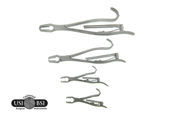 A group of five different sizes of scissors.