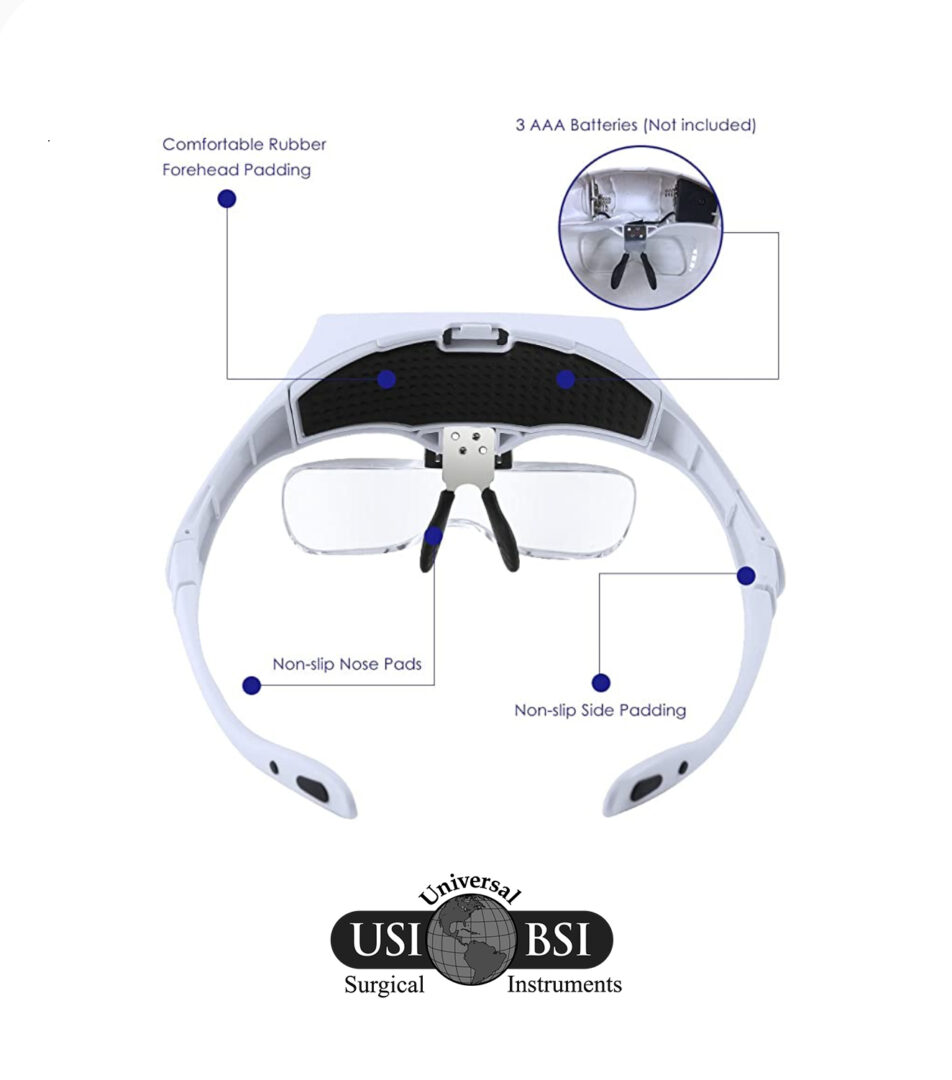 Magnifier Glasses with LED light - Universal Surgical Instruments