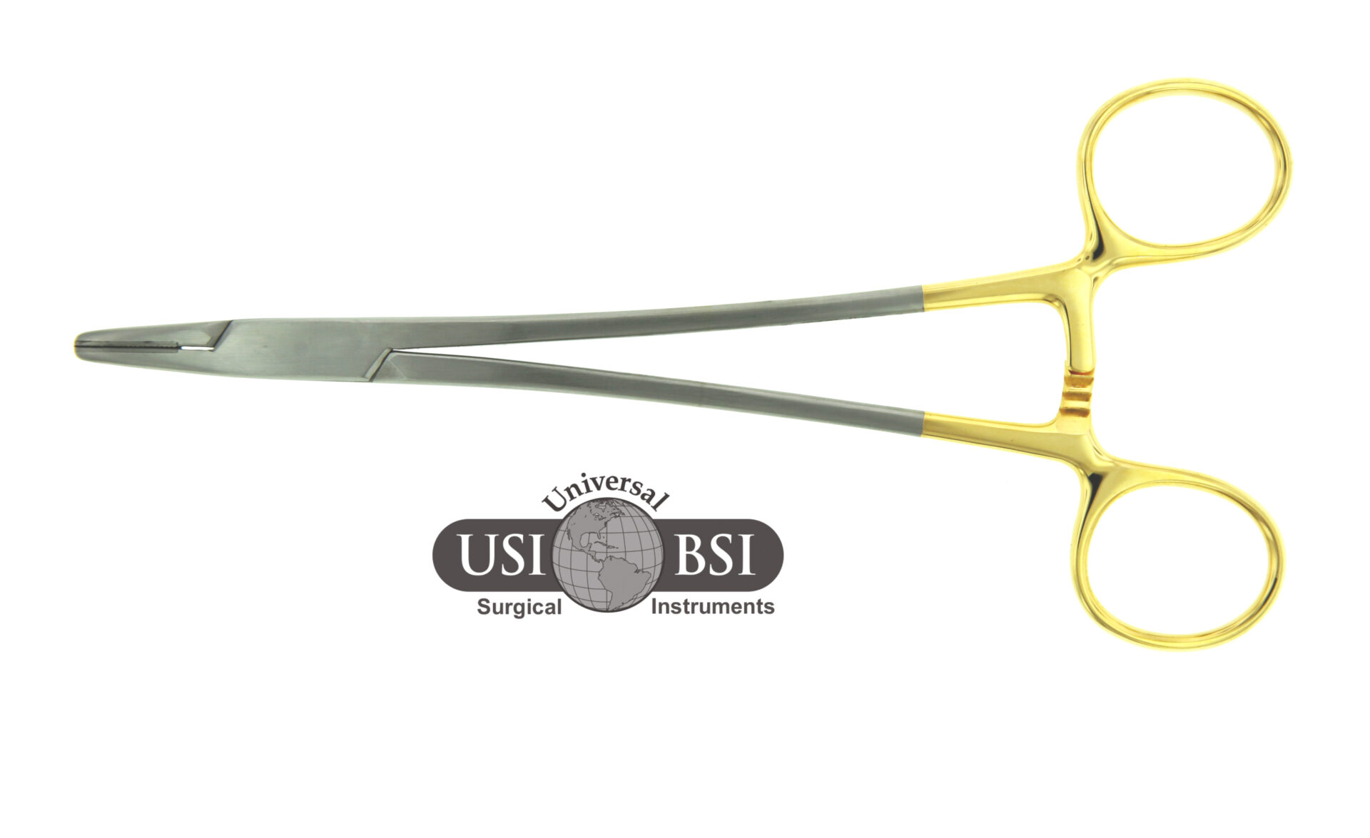 A pair of scissors with yellow handles and grey tips.