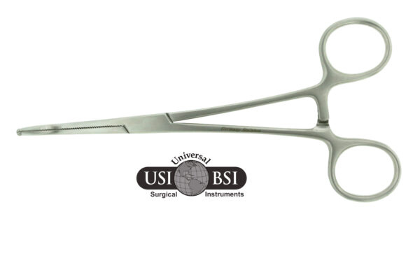 A pair of scissors with the logo for universal surgical instruments.