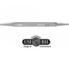 A close up of a needle with the us surgical instruments logo