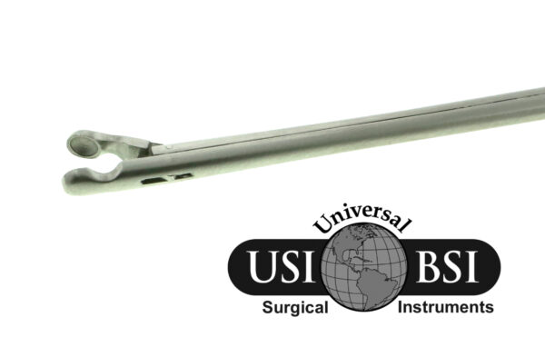 A picture of an instrument with the universal surgical instruments logo.