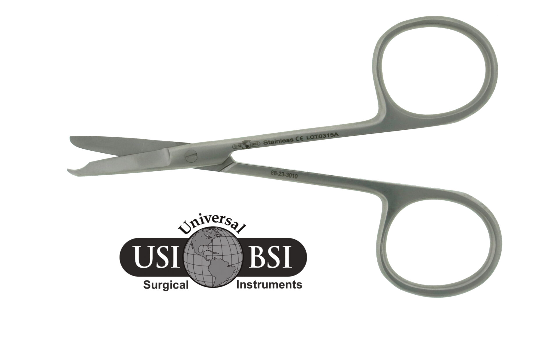 A pair of scissors with the us surgical instruments logo on it.