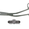 A pair of scissors with a rubber handle.