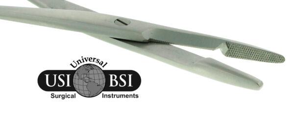 A pair of scissors with the bsi logo on top.