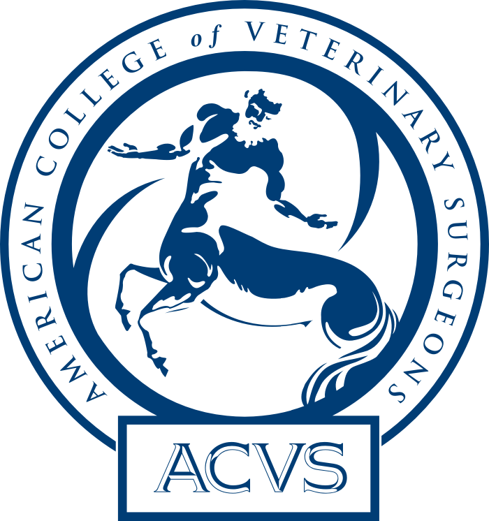 A logo of the american college of veterinary surgeons.